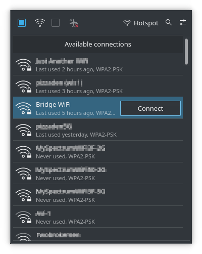 Bridge WiFi Network Manager